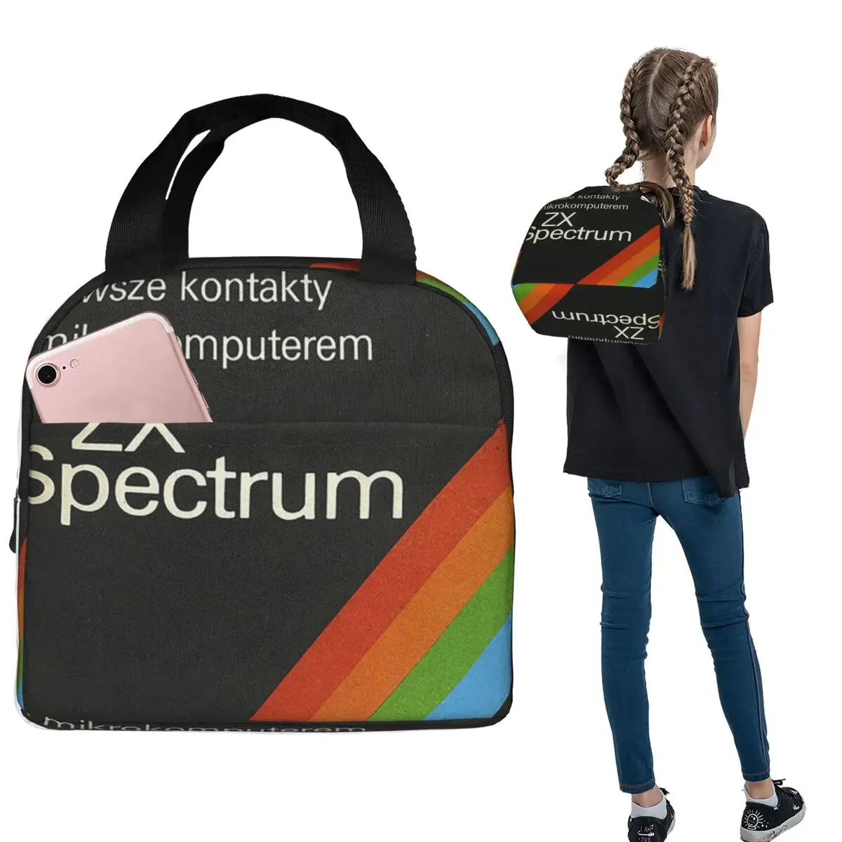 

Термосумка для обедов ZX Spectrum для женщин и детей, герметичные контейнеры для еды, термосумка-тоут