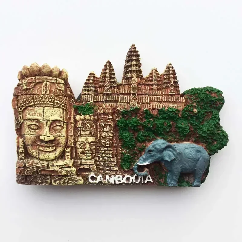 Cambodia Fridge Magnets Southeast Asia Tourist Souvenirs Magnetic fridge Sticker Angkor Wat  Apsara Stickers for Refrigerator