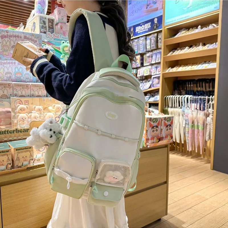 Grande capacidade mochila feminina versátil alta estudante saco feminino high-end júnior escola estudante viagem tendência mochila