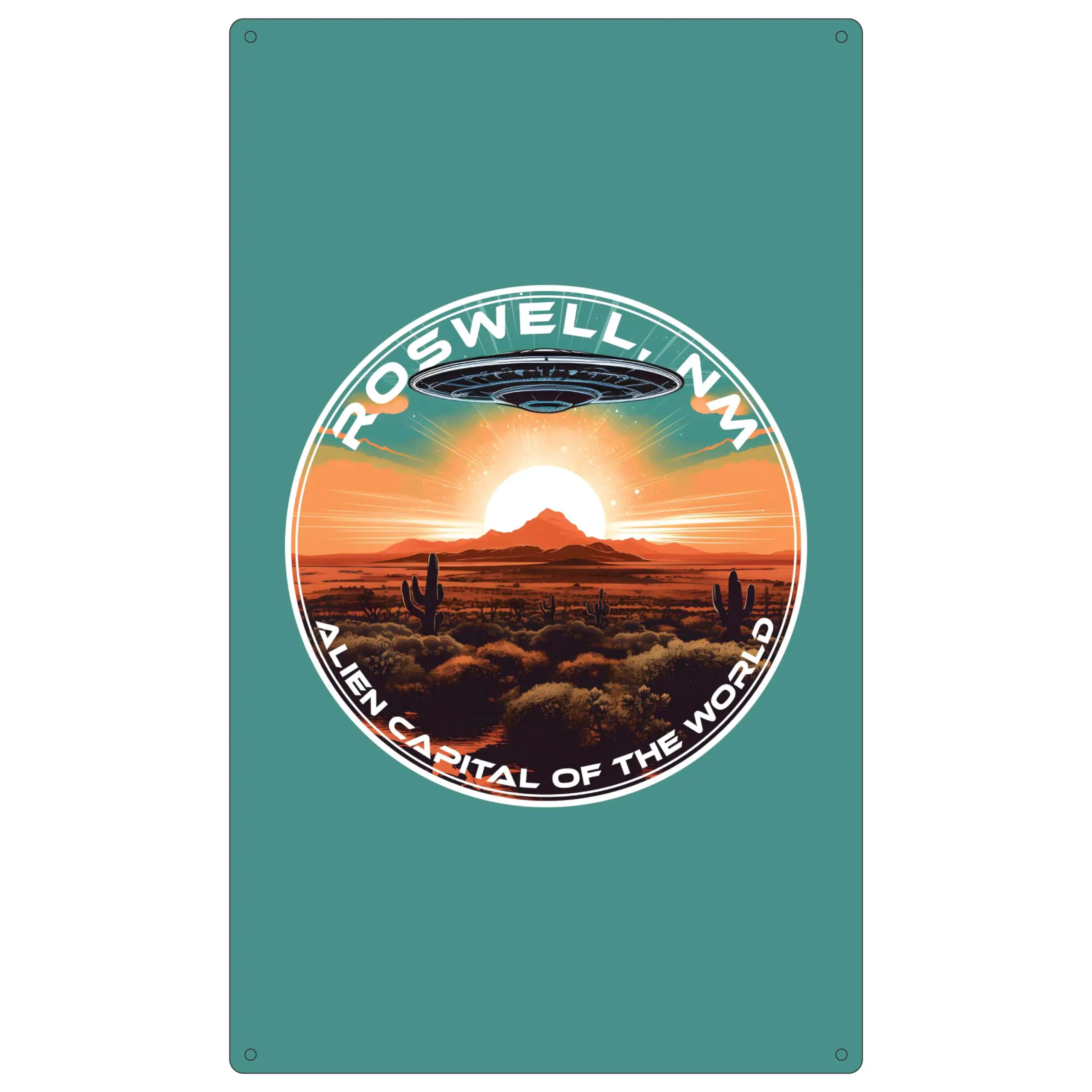 Roswell New Mexico Design A Souvenir Metal Sign 9 x 15 sign