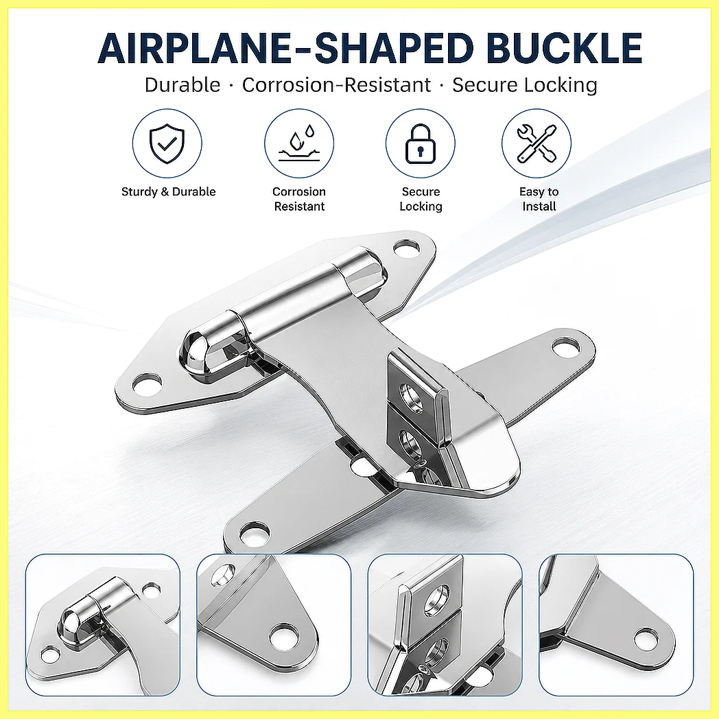 Industrial Lockable Tool Box Buckle, Aircraft Grade Iron Hardware Zipper Latch for Metal Box, Heavy Duty Replacement Clasp 28