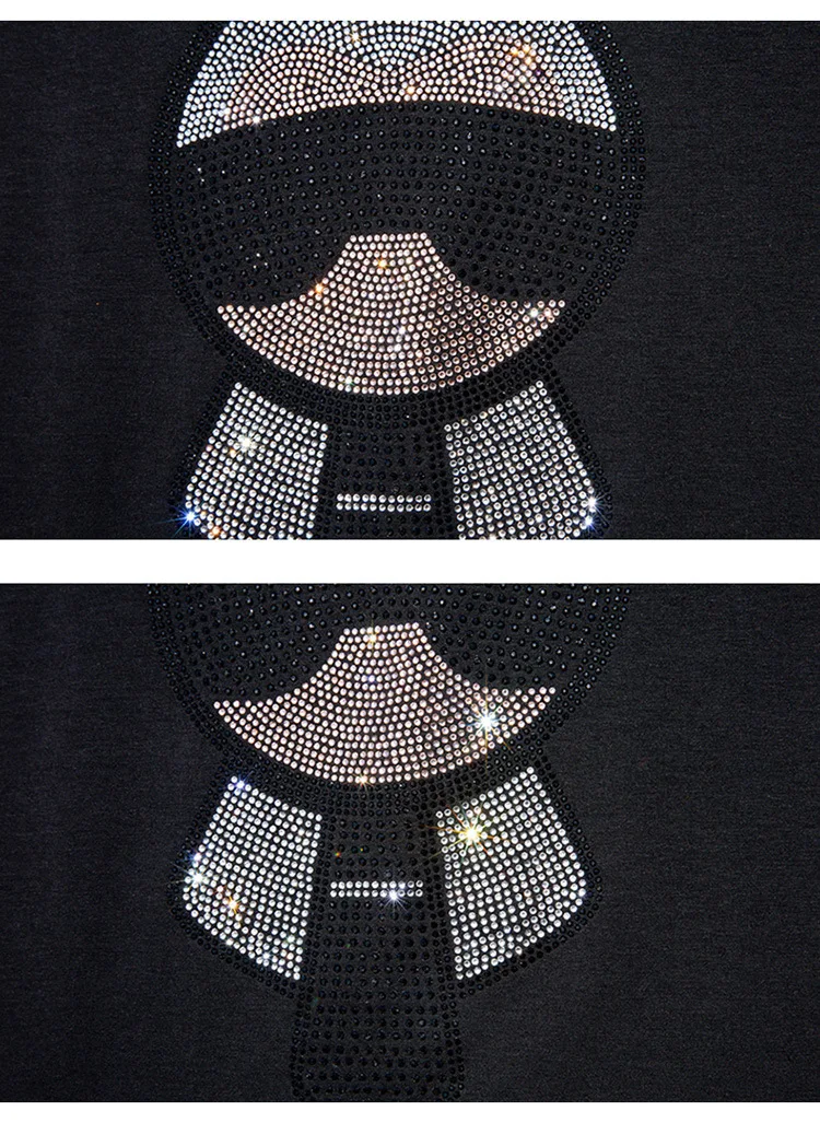 2024 Character Rhinestones T Shirts Men Summer Clothes Fashion Streetwear O Neck Short Sleeve Thin Cool Elastic Cotton T-shirts