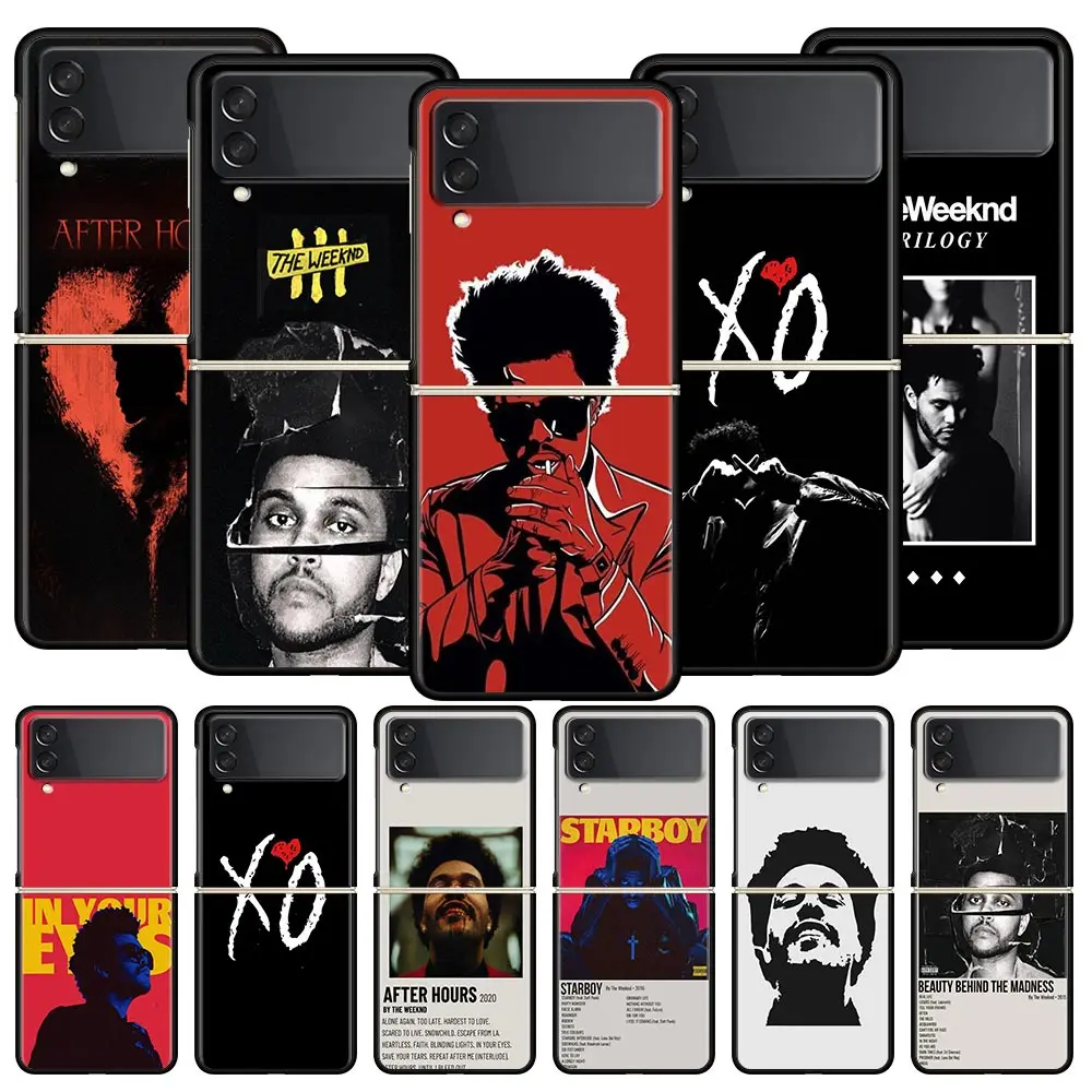 Phone Case for Samsung Galaxy Z Flip 3 4 5 6 Folding Shell For Samsung Z Flip4 Flip5 PC Hard Cover The Weeknd Minimalist Poster