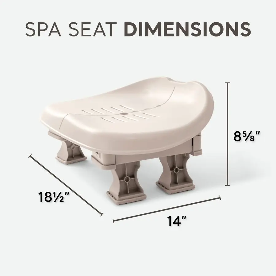 28502E PureSpa NonSlip Removable Contoured Seat for Inflatable Hot Tub Spa Accessory with Adjustable Heights, Tan, 2 Pack