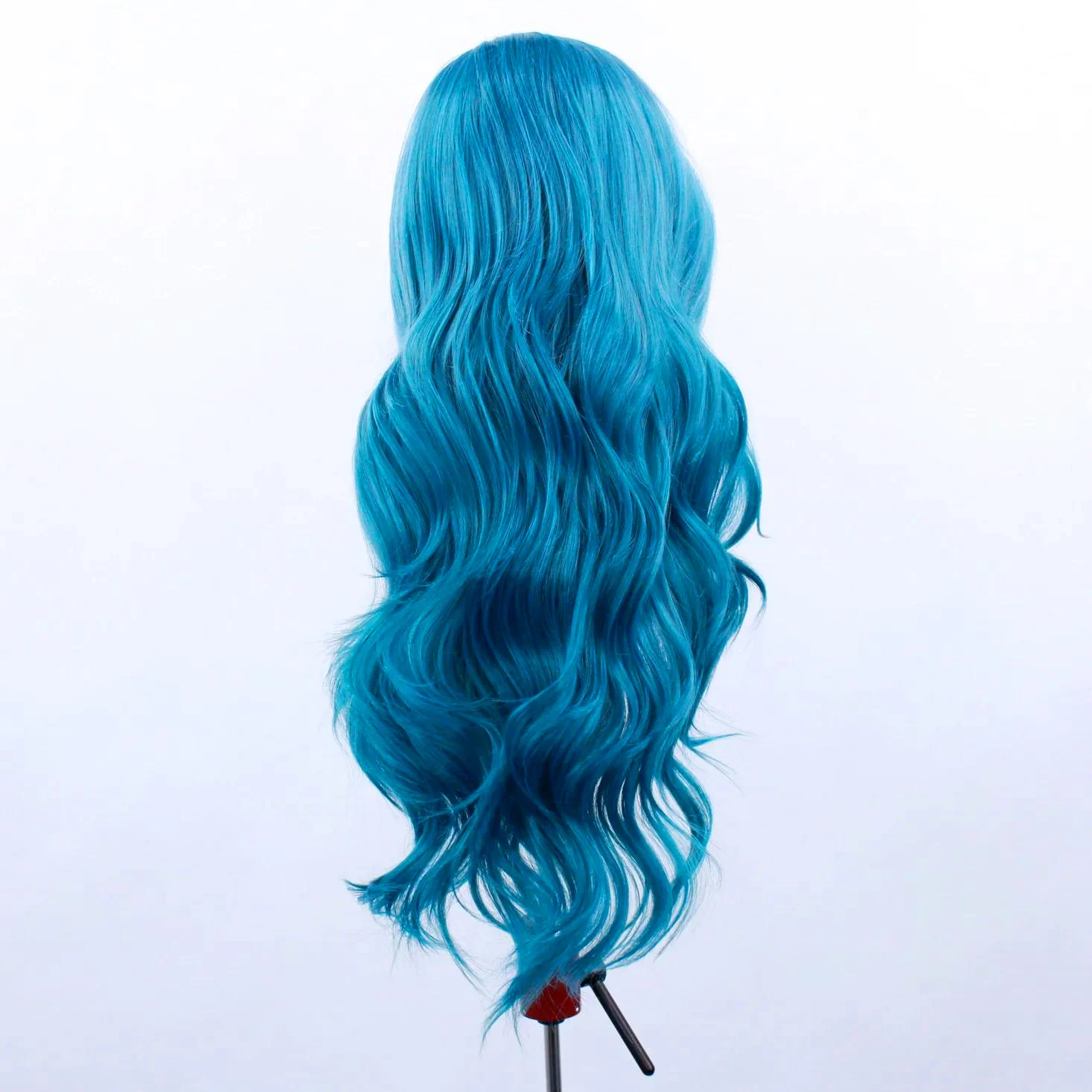 AIMEYA الأزرق شعر مستعار دانتيل 13x4 طويل الجسم موجة الباروكات جزء مجاني الاصطناعية الدانتيل الجبهة الباروكات للنساء شعري طبيعي ارتداء اليومي زي #5