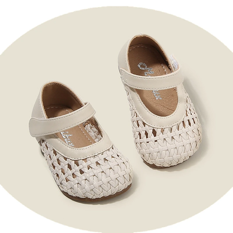 

Brand Weaves Toddler Girls Sandals Shoes, Beige Hollow Breathable Baby Outside Slippers,Kids Spring Walkers,Enfants Girls Shoes