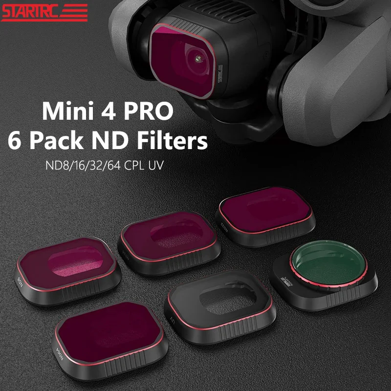 Lens Filter Set For DJI Mini 4 Pro Drone ND Filters Kit ND8 ND16 ND32 ND64 ND256 UV CPL Polarization NDPLCamera Protector Filter