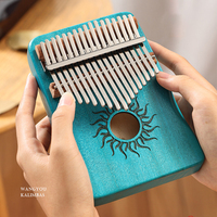 Hluru 17 21 Keys Kalimba Finger Piano Kalimba Thumb Piano Keyboard Musical Instrument Mbira for Beginner Music Lover Gifts