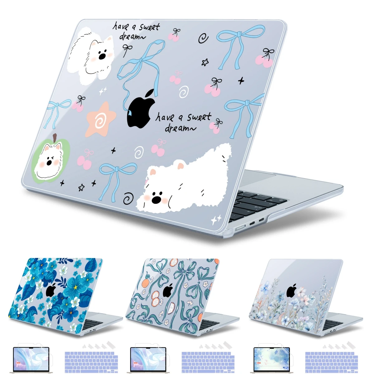 

Crystal Blue Print Case For MacBook Case 2025 M4 Air15 A3241 A3114 A2941 M3 M2 Air 13 A2681 A3240 A3113 Hard Case 2023 2024 2022