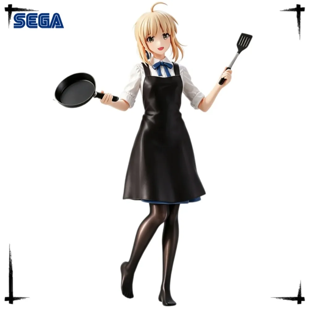 Original SEGA PM Emiya-san Chi No Kyou No Gohan Saber Figure Fate Anime Apron Ver PVC Model Collectible Desktop Birthday Gift