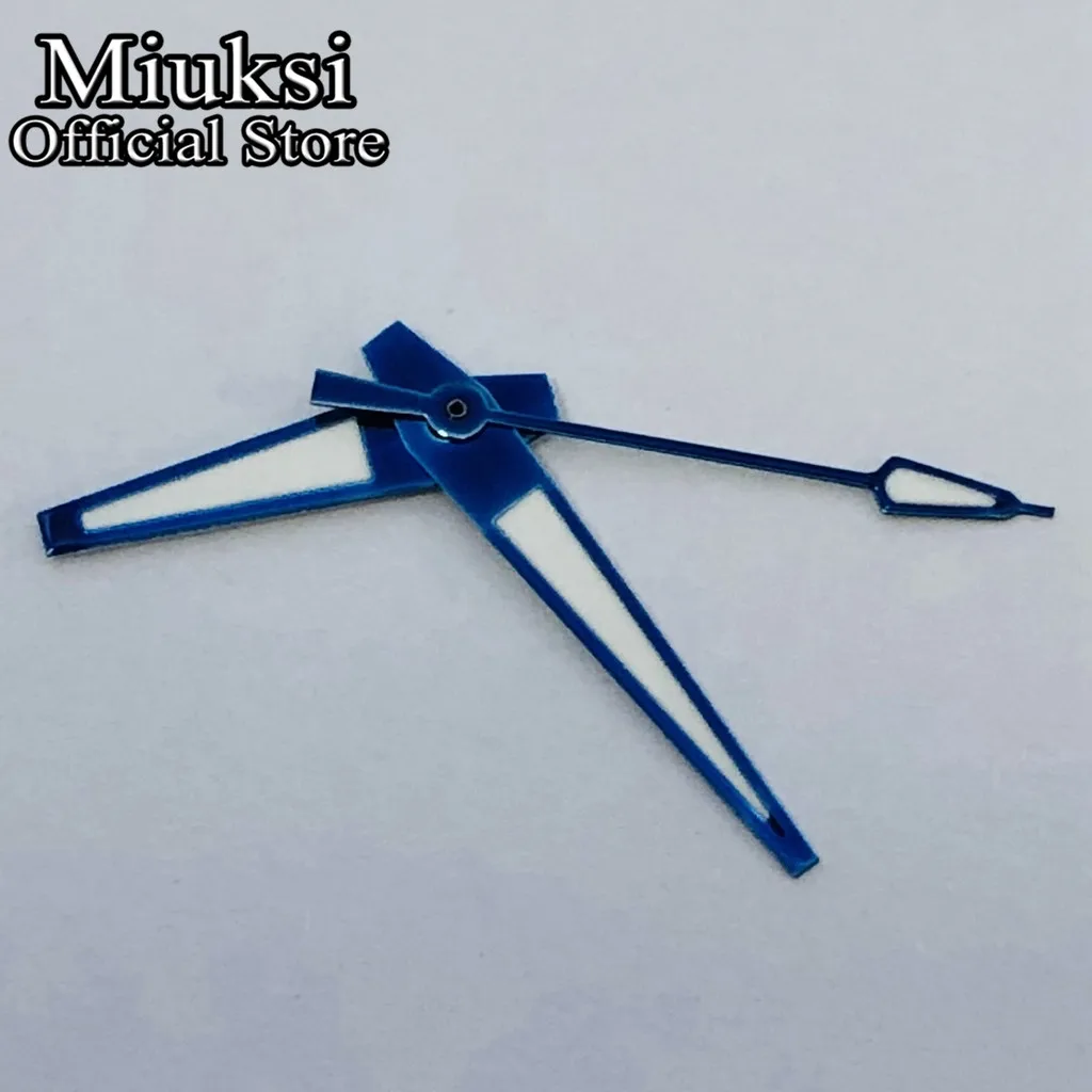 Miuksi silver blue watch hands green luminous fit NH35 NH36 ETA2824 2836 Miyota8205 8215 821A Mingzhu DG2813 3804 movement