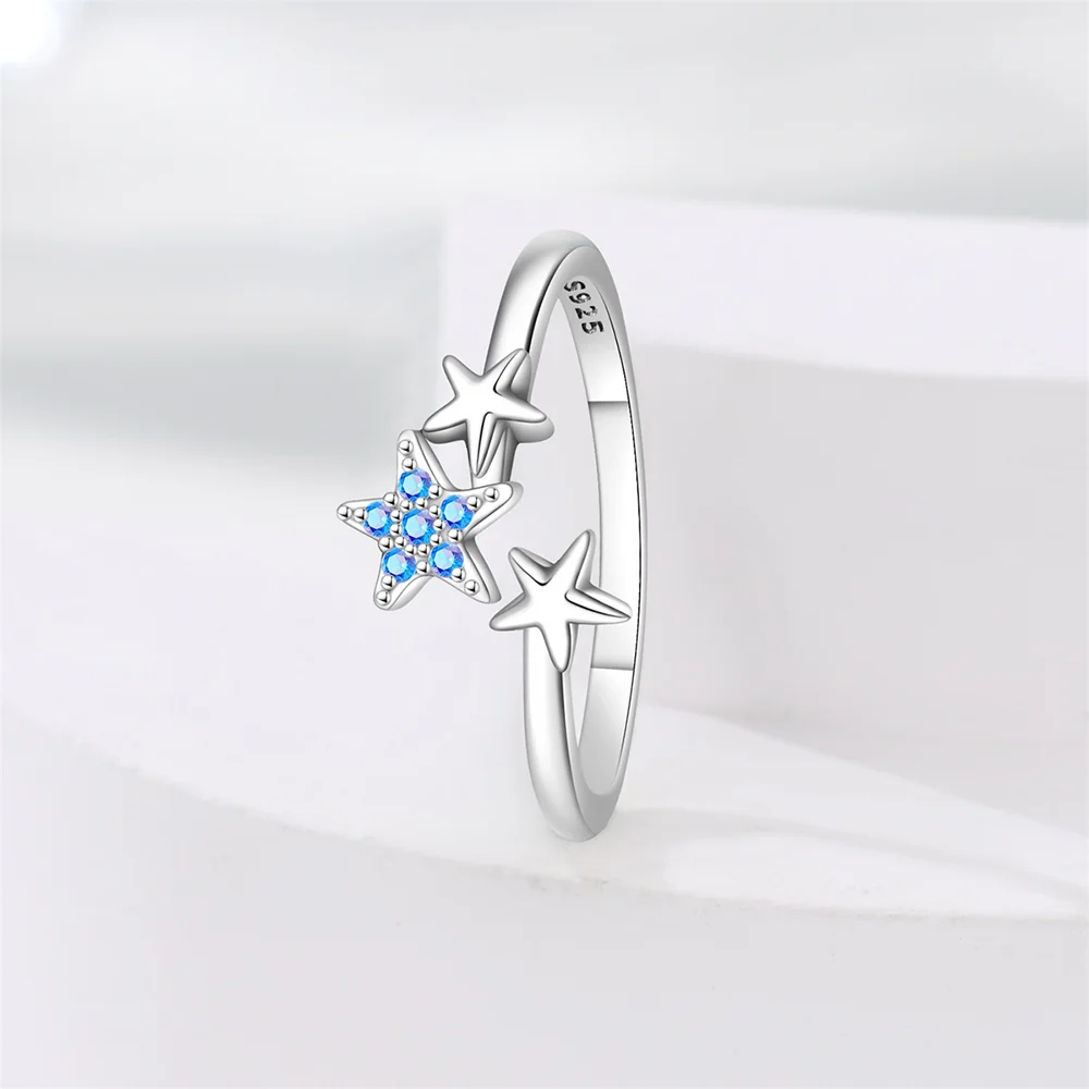 Color Zircon Wing Bow Feather Clover Horseshoe Tassel Ring 925 Silver Original Adjustable Ring Anniversary Birthday Gift Jewelry