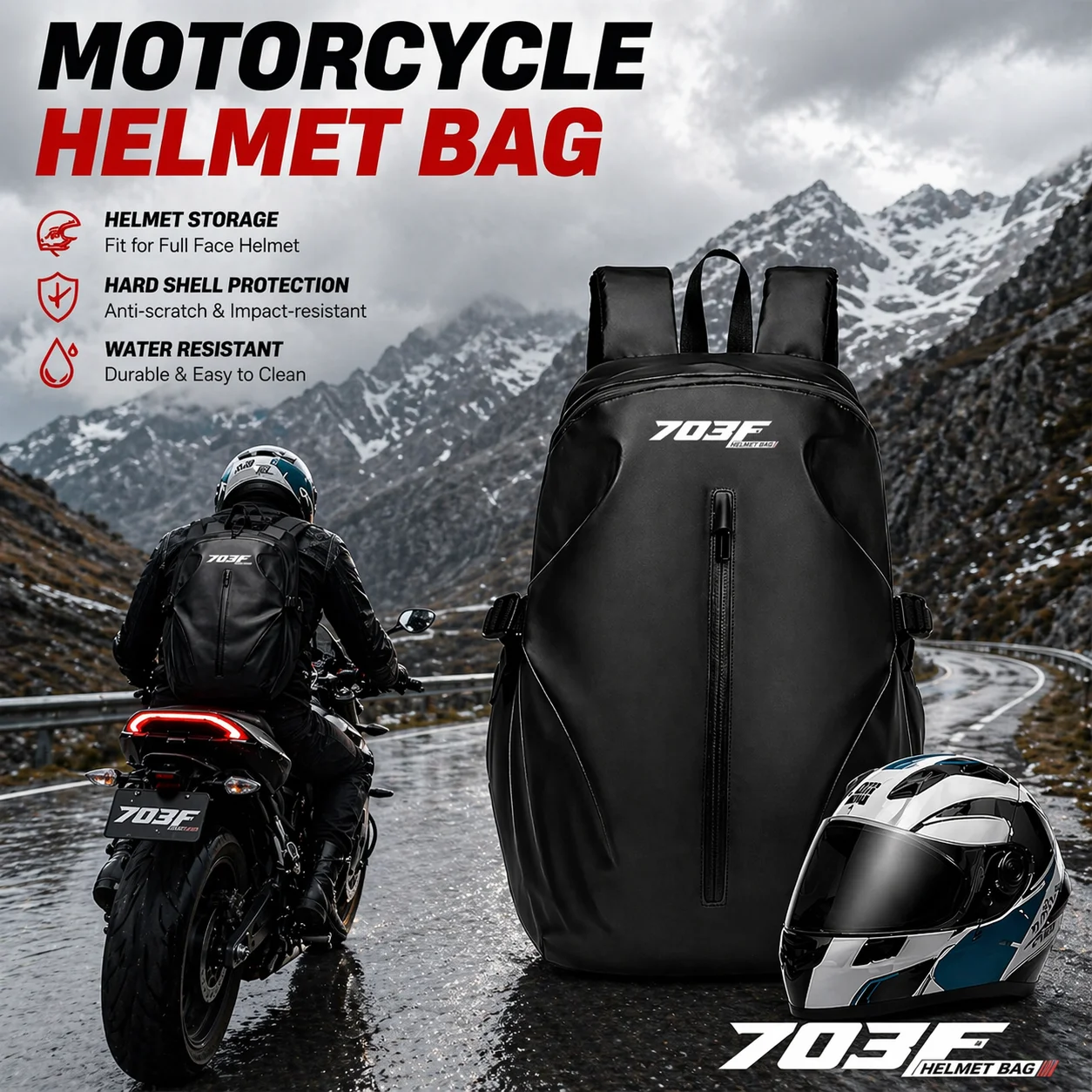 

Knight Backpack Motorcycle Helmet Bag Travel Equipment Waterproof Large Capacity Riding Gear For Zontes 703F 703 F 2025