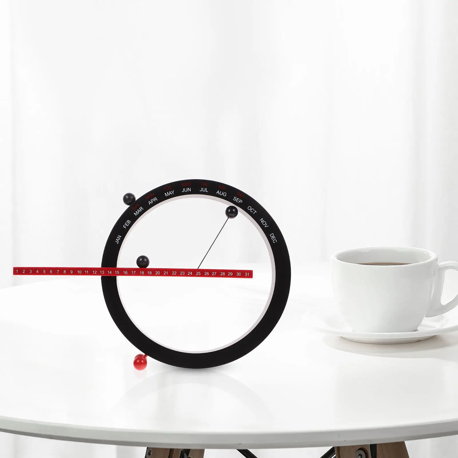 1Pcs Magnetic Desk Calendar Black Red Creative Home Office Study Room Ornament Decorative Calendar Functional Date Marker Gift