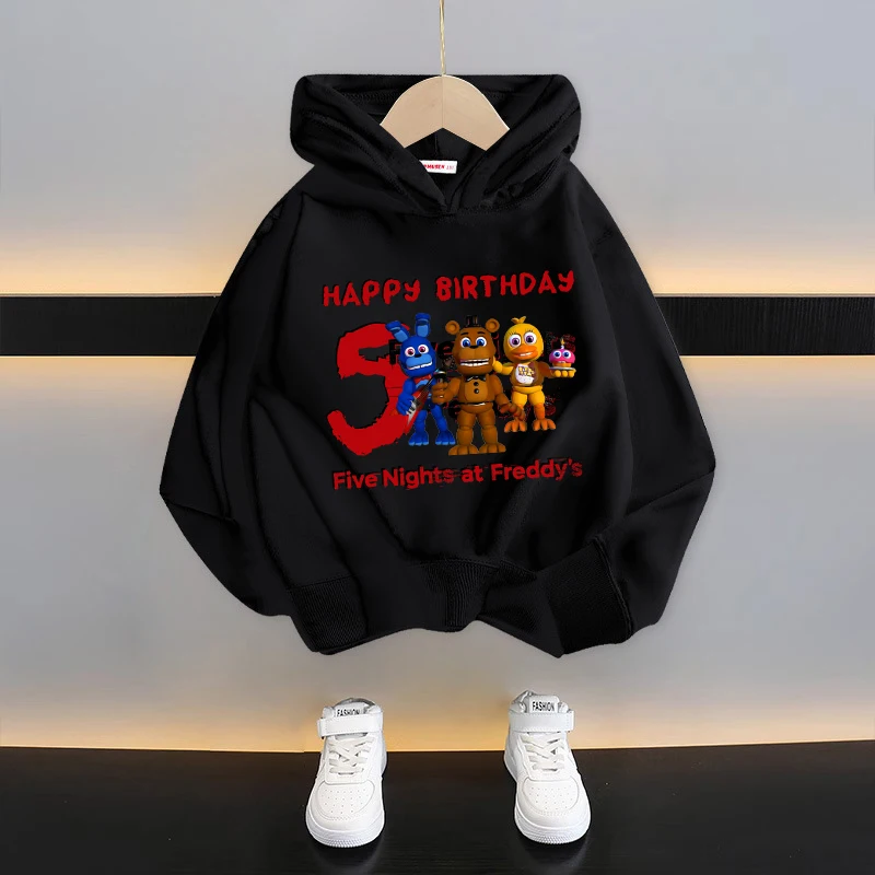 

Nights At Freddys Sweatshirt Children Birthday Party Tops 1-10 Age Hoodies Boy Cotton Thin Sweater Autumn Birthday Clothing Gift