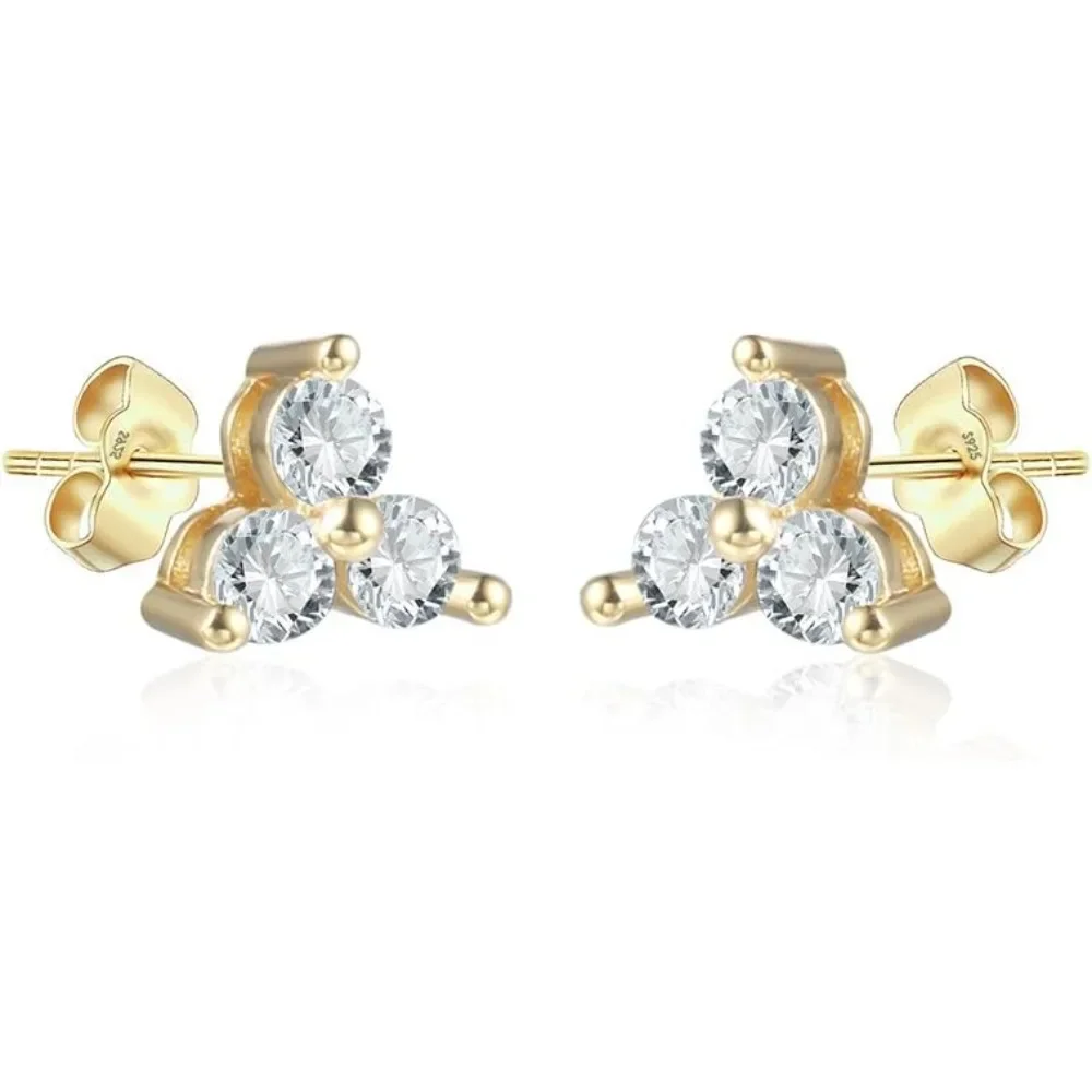 

2pcs All Moissanite Certificada GRA Sterling Silver Stud Earrings 18K Gold Plated Dainty Mini Bar Lightning Bolt Earrings Woman