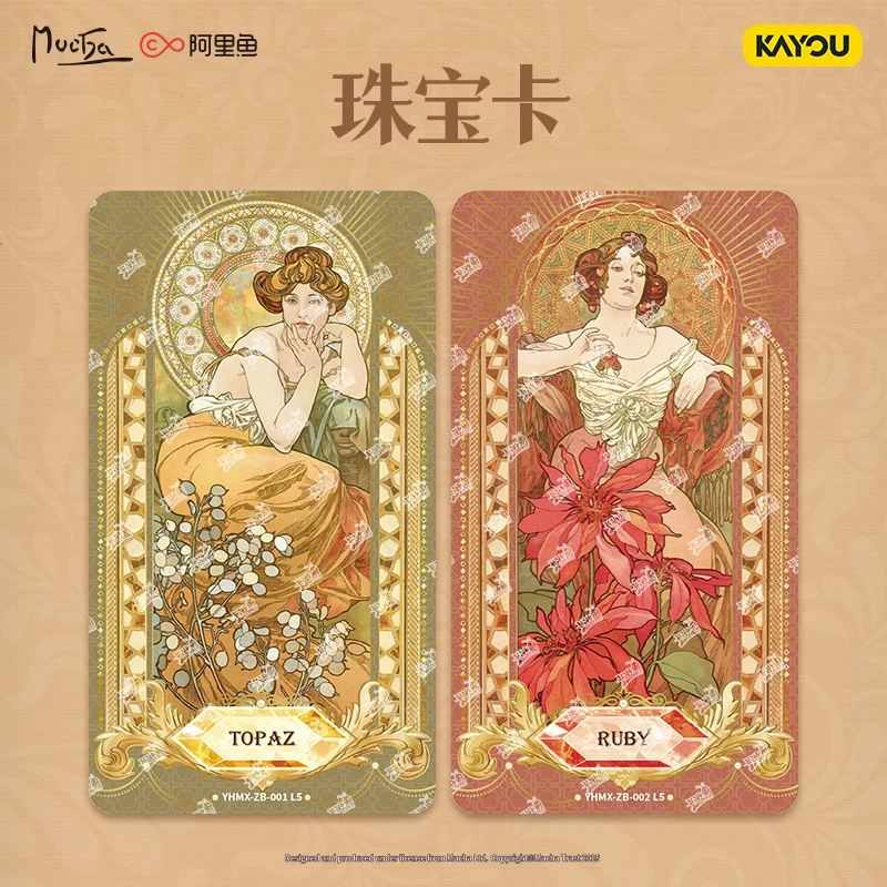 KAYOU ของแท้อย่างเป็นทางการ Eternal Mucha Card Heritage Collection การ์ดคอลเลกชันดอกไม้ First Bullet อุปกรณ์ต่อพ่วงของเล่นของขวัญ