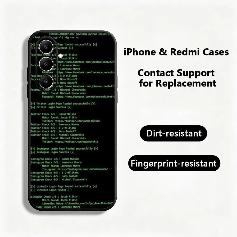 Hot hacker virus error code Phone Case For Samsung Galaxy S26 S25 S24 S23 S22 S21 S20 Plus Ultra Note20 Soft Black