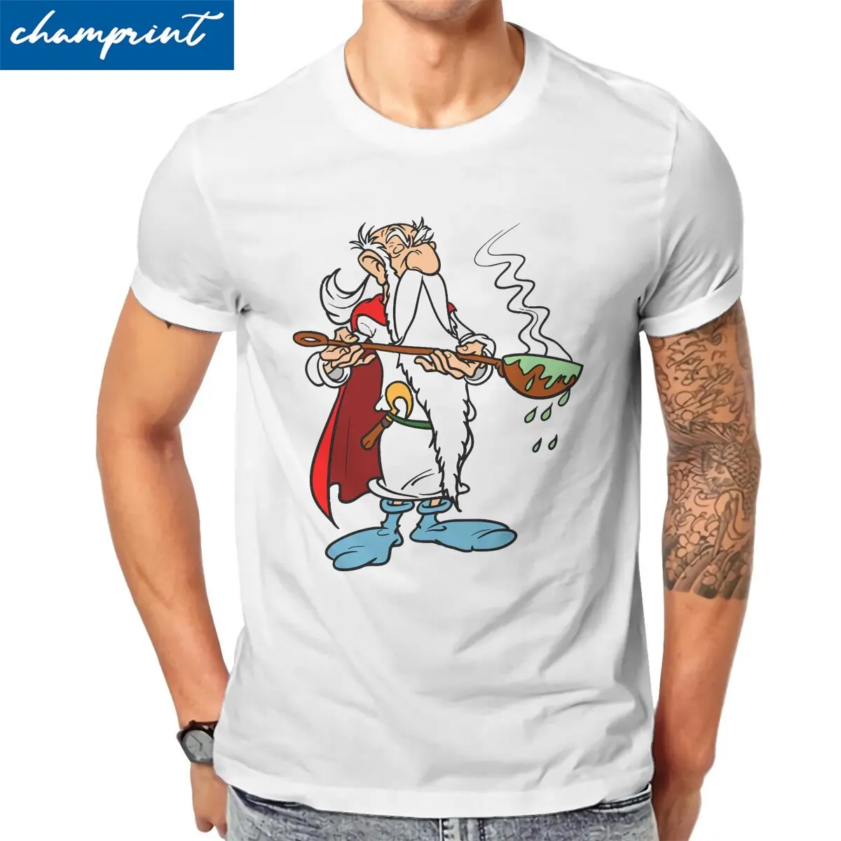 Men's T-Shirt Asterix And Obelix Anime Amazing 100% Cotton Tees Short Sleeve Cartoon T Shirt Crewneck Clothing Birthday Present