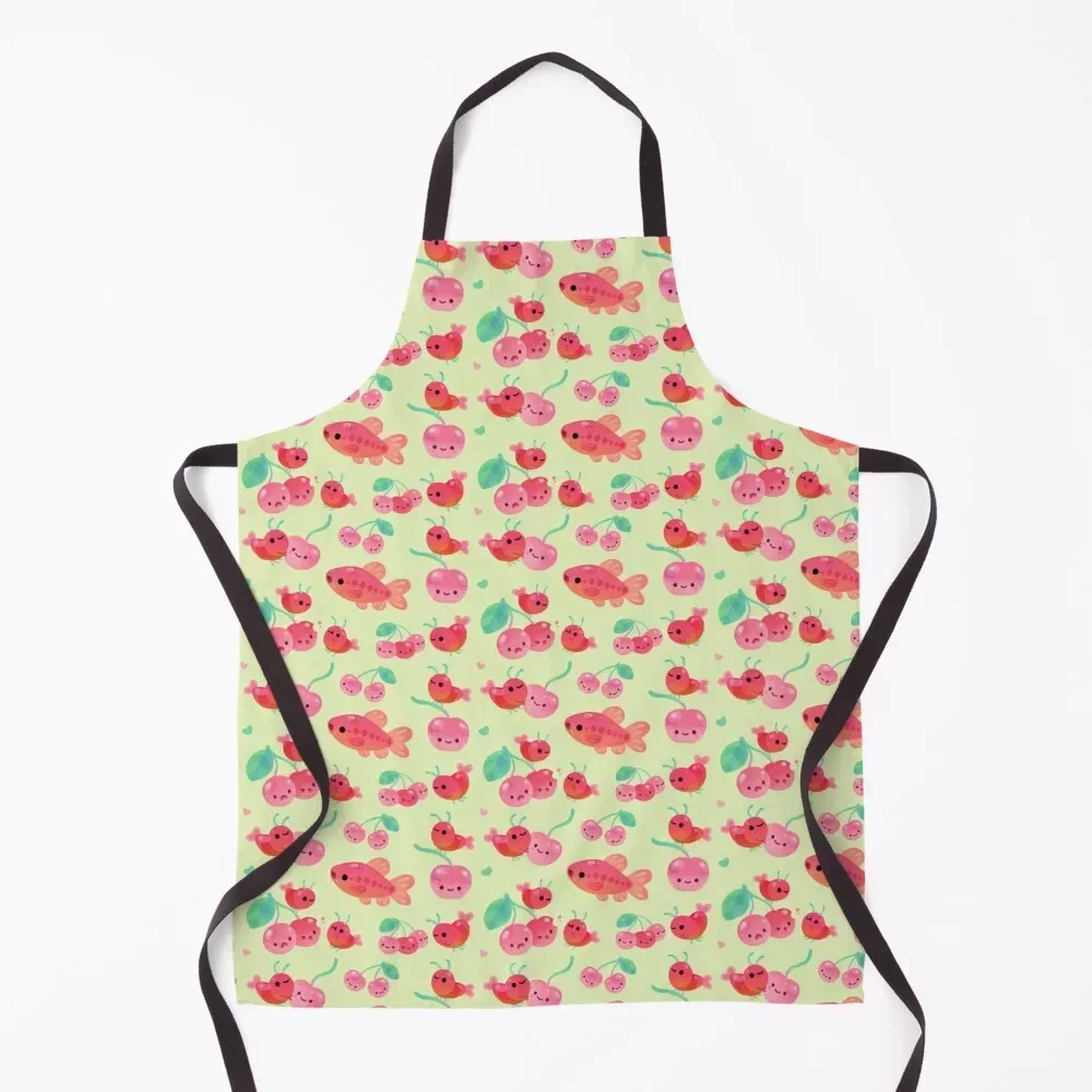 Cherry shrimp and Cherry barb Apron Goods For Home And Kitchen Chef jacket men Apron