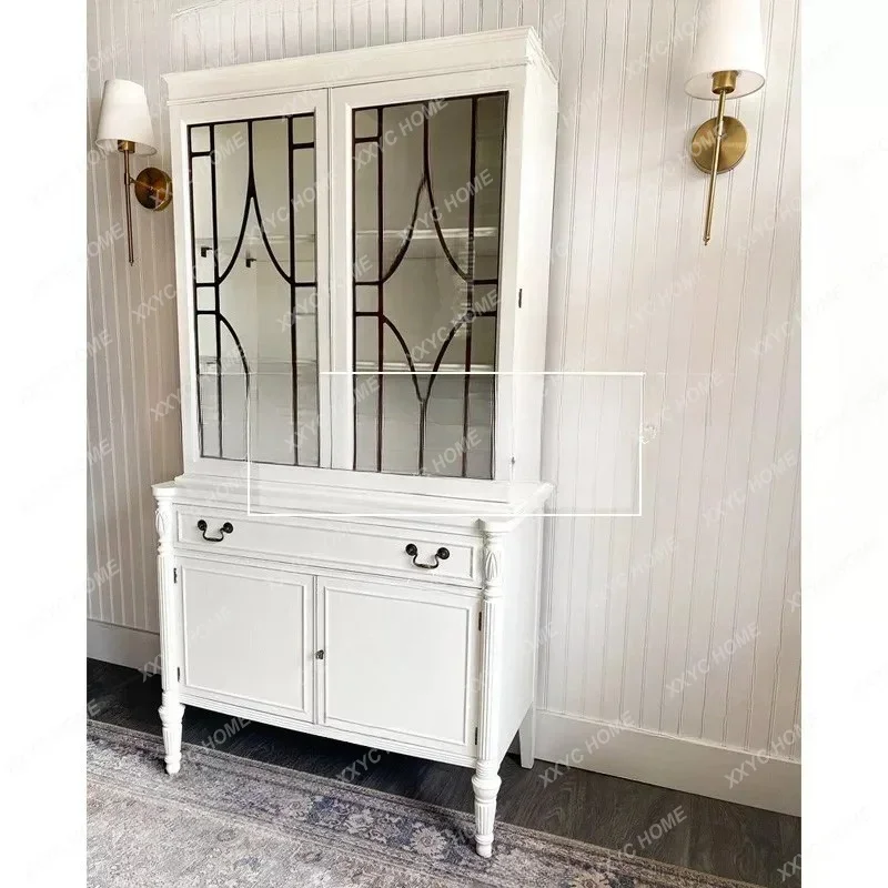 country solid wood dining edge, against the wall, bookcase white display