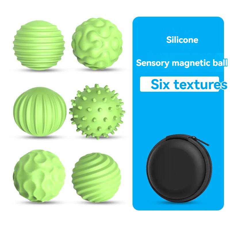 Jouets Fidget à 6 textures, balles anti-Stress magnétiques pour adultes, jouet sensoriel anti-Stress en Silicone, jouet pour les doigts pour la décoration du bureau