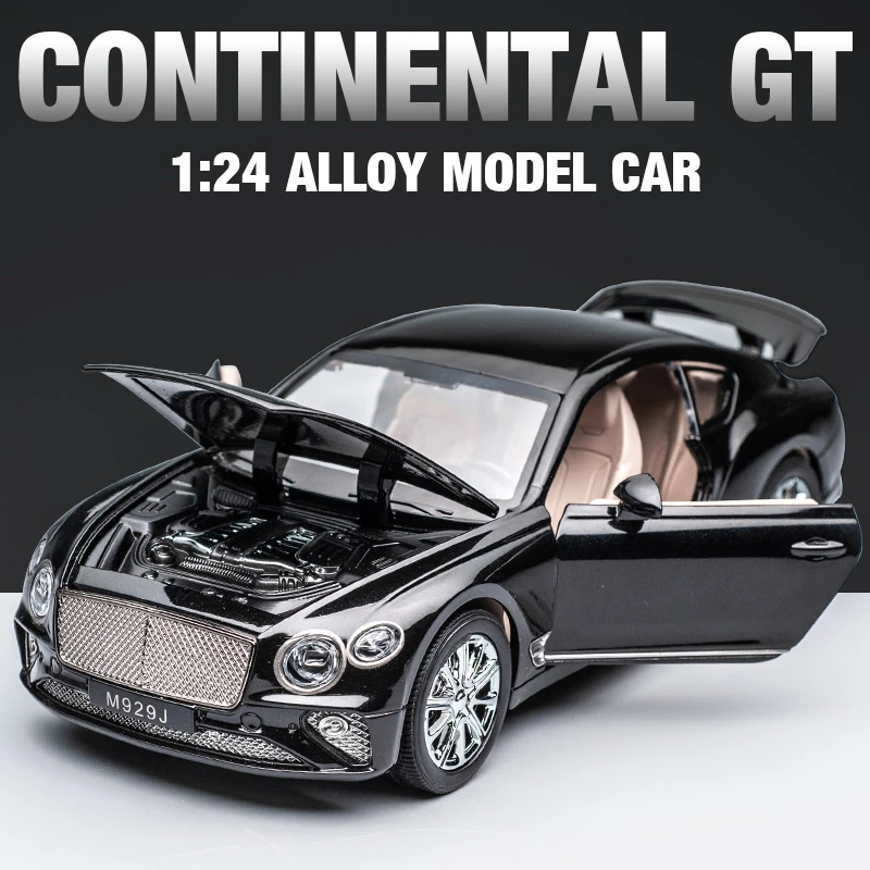 Large Size 1:24 Continental GT Alloy Car Model Diecasts Toy Simulation Metal Car Model Sound Light Collection Toy Gift