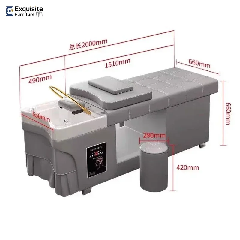 سرير غسيل الشعر المهنية مغسلة العلاج كراسي صالون التجميل المصمم الخزف تصفيف الشعر كاما Abatible الحلاقة سبا