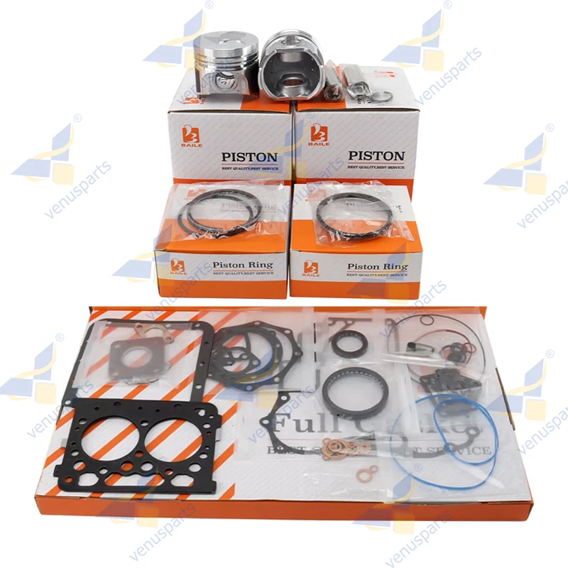 

For Kubota Z402 Overhaul Rebuild Kit Piston Ring Full Gasket Set Engine Parts 15281-21110 64*2HK+1.5+3mm