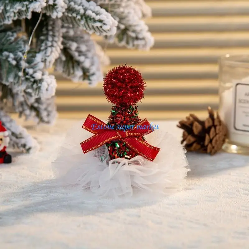 

090B Santa Hat Hairclips Christmas Hairpins Festival Party Props Barrette Hair Decor