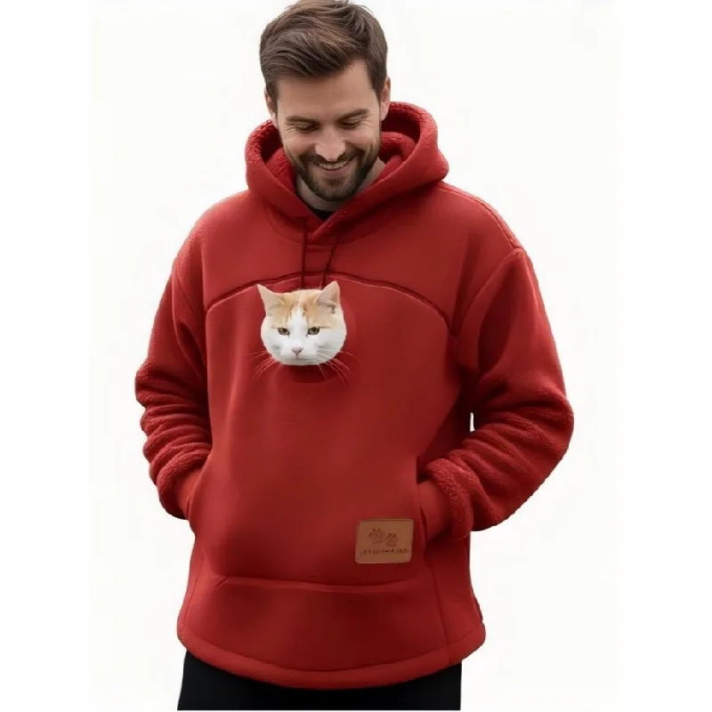 New Carry Pet Pocket Sweatshirt Winter Animal Pouch Hood Tops Autumn Warm Hooded Carriers Loose Pullovers