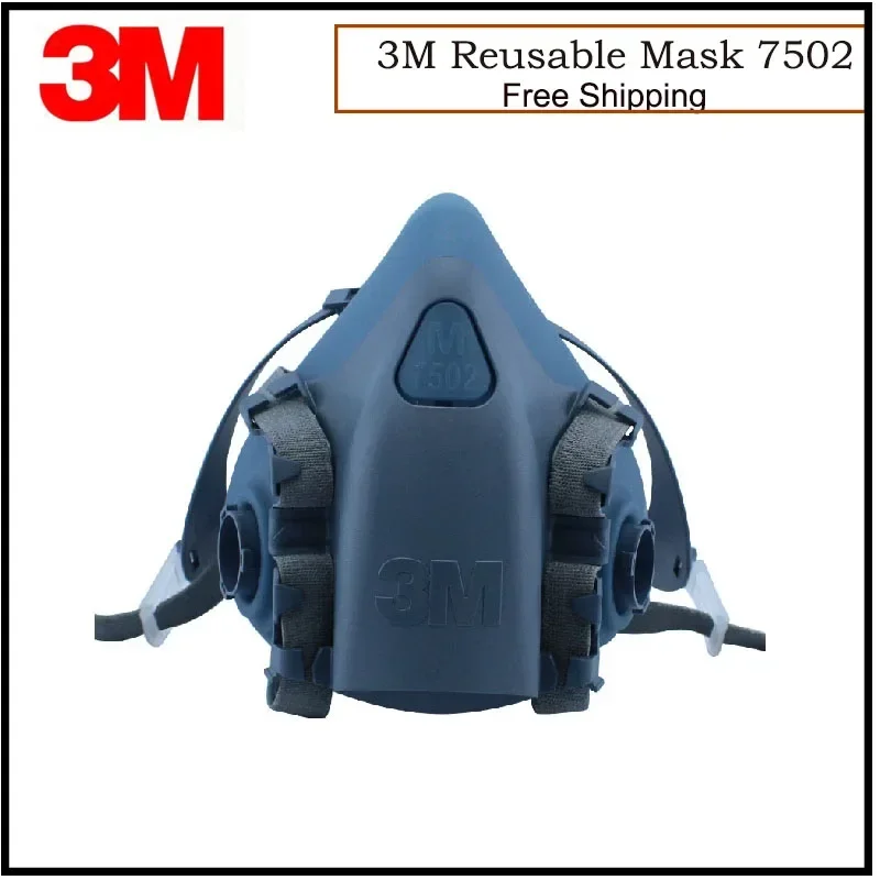 

3M 7502 Half Face Respirator Mask Original Reusable Respirator Size Medium Use with 3M Cartridges Filters LT085