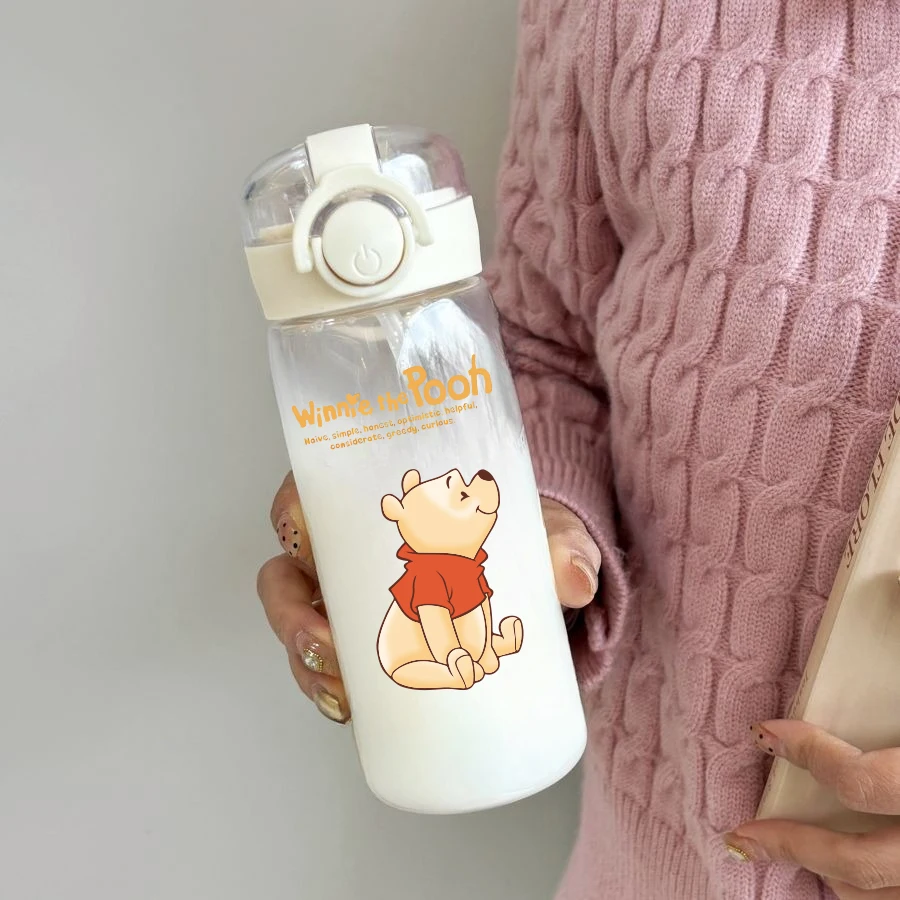 New Disney Water Cup Cute Girl Winnie Pooh Bear Student Tea Cup speciale per la scuola tazza di paglia resistente alle alte Temperature portatile