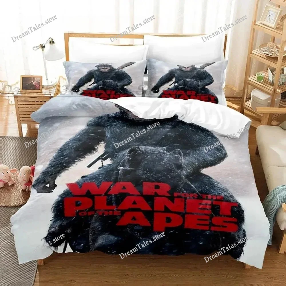 

Planet of The Apes Bedding Set Single Twin Full Queen King Size Bed Set Aldult Boy Bedroom Duvet Cover Set 3D Print Luxury Gift7