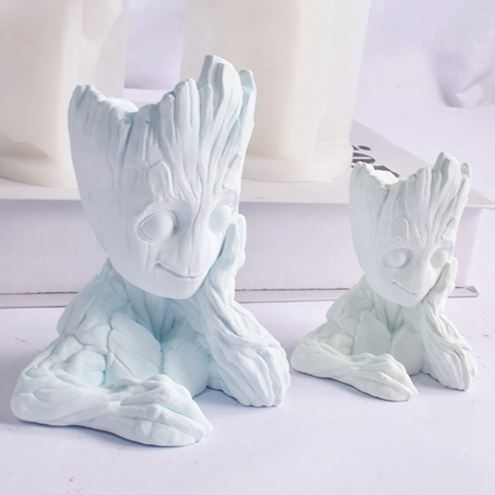 fondan molds Groot Silicone Candle Mould Plaster Resin Chocolate Ice Cube Soap Baking Mold Candle Making Kit Home Decor