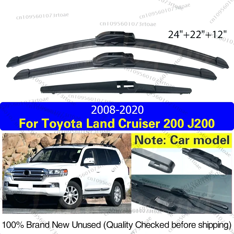 

For Toyota Land Cruiser 200 J200 2008 - 2020 Front Rear Wiper Blades Brushes Cutter Accessories J Hook 2017 2018 2019 24"22"12"
