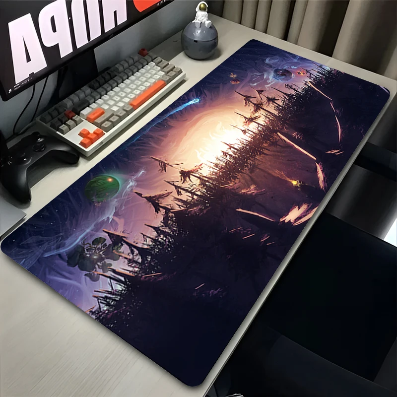 Mouse Pad XXL Anime Gamer Outer Wilds Mousepad Laptop Universe Space Solar System HD Desk Mat PC Gaming Accessories Keyboard Pad