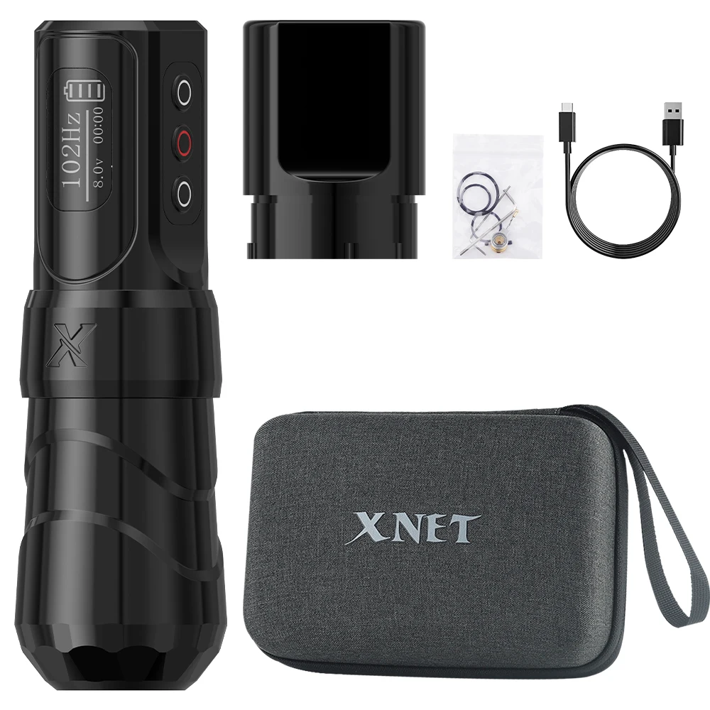 XNET FLUX MAX 2026 Draadloze Tattoo Machine Rotatiepen Coreless Motor 4.0MM Slaglengte LED Digitaal Display voor Tattoo Artiesten