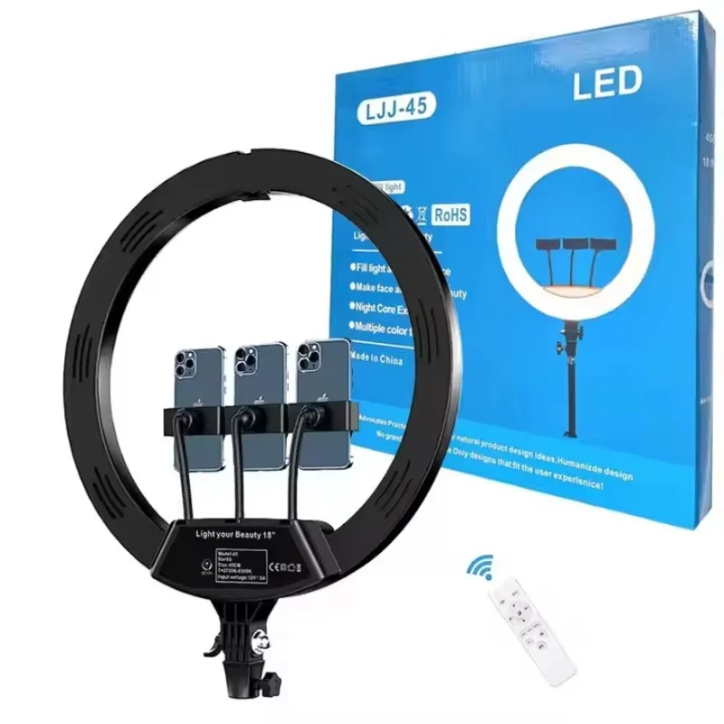 Factory Best-selling 18inch LED Selfie Ring Light for Live Game  TK Makeup Bea-uty Video Circle Lamp With 2.1m Tripod