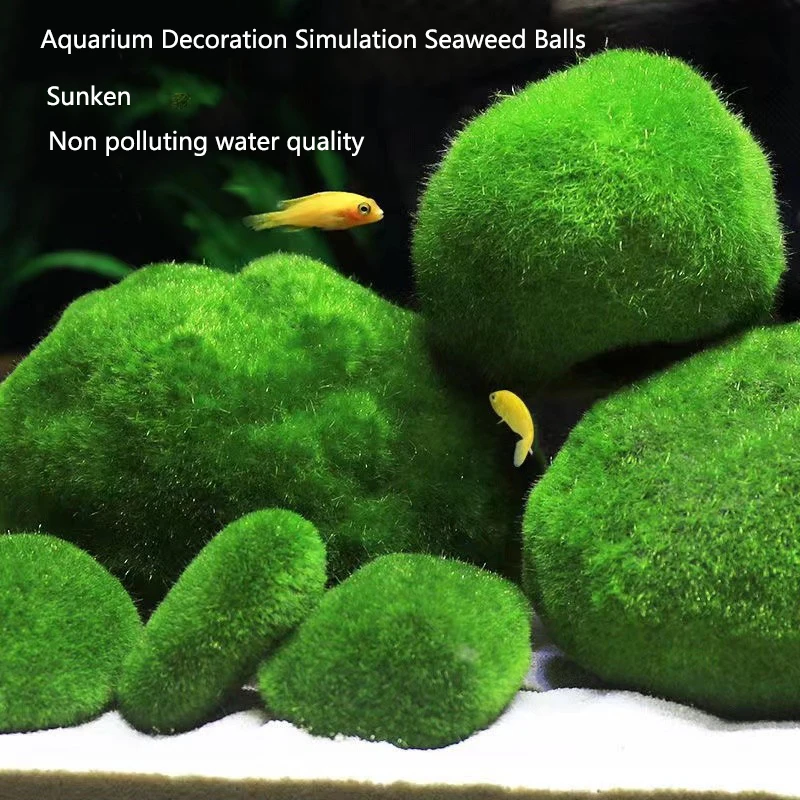 Simulated Green Algae Ball Aquarium Decoration Sunken Grass Landscape Ecology Fish Tank Landscape Decoration Aquarium Plants