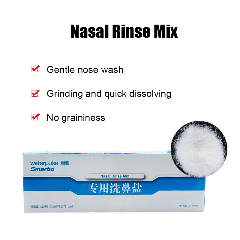 60PCS Nose Cleaner Salt Nasal Wash Salt for Allergies Relief Rinse Irrigator Sinusite Neti Pot For Adults Children Health Care