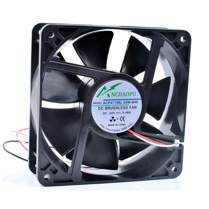 Brand new original ANCHAOPU 4715KL-05W-B49 12cm 12038 120x120x38mm DC24V 0.46A 3 line inverter cooling fan