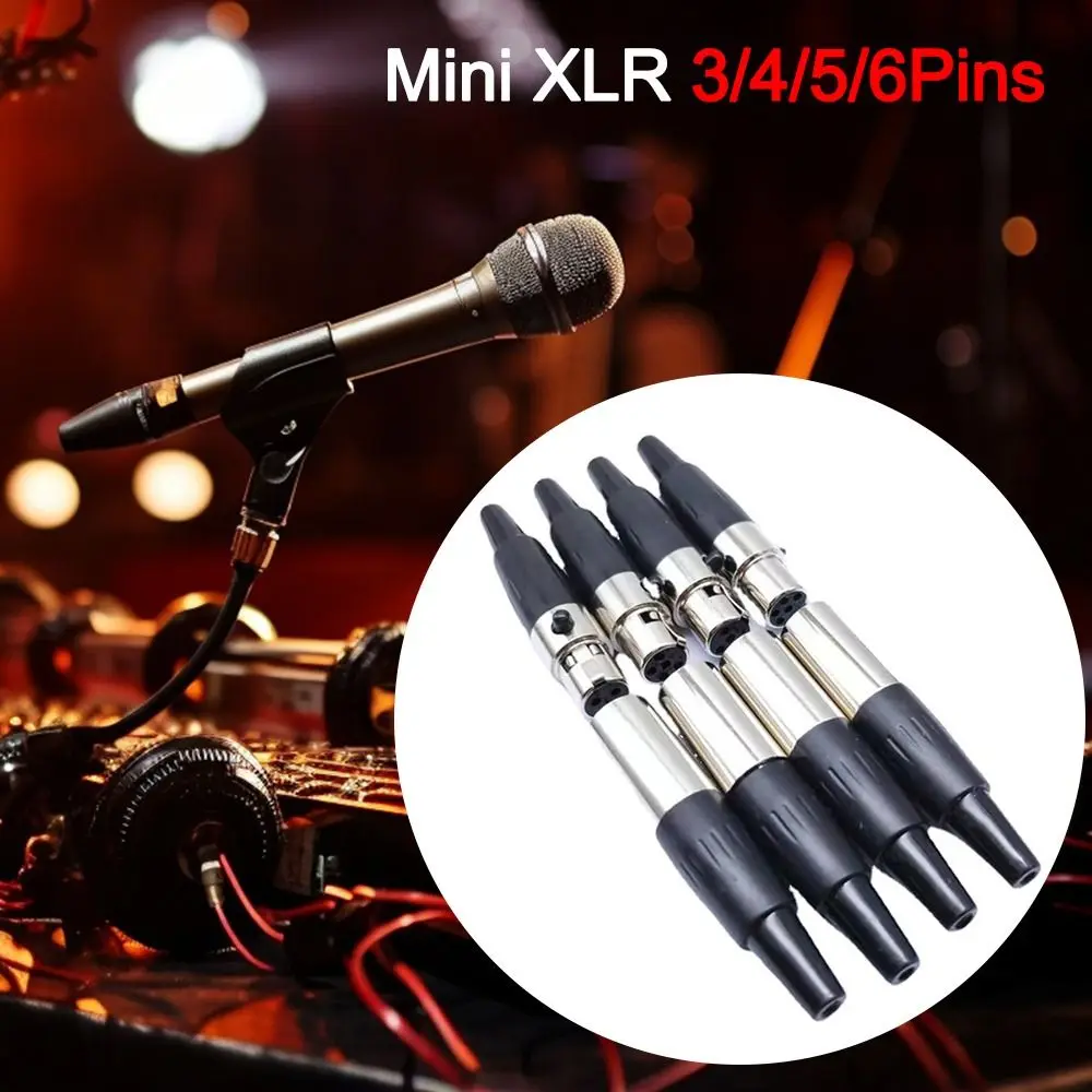 

3/4/5/6Pin Mini XLR Female / Male Plug for MIC Soldering Straight for Cable Soldering Audio Microphone Connector