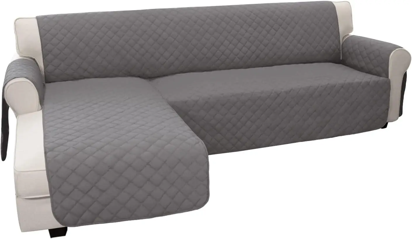 X-Large Gray L Shape Sectional Sofa Cover Water Resistant Pet Furniture Protector