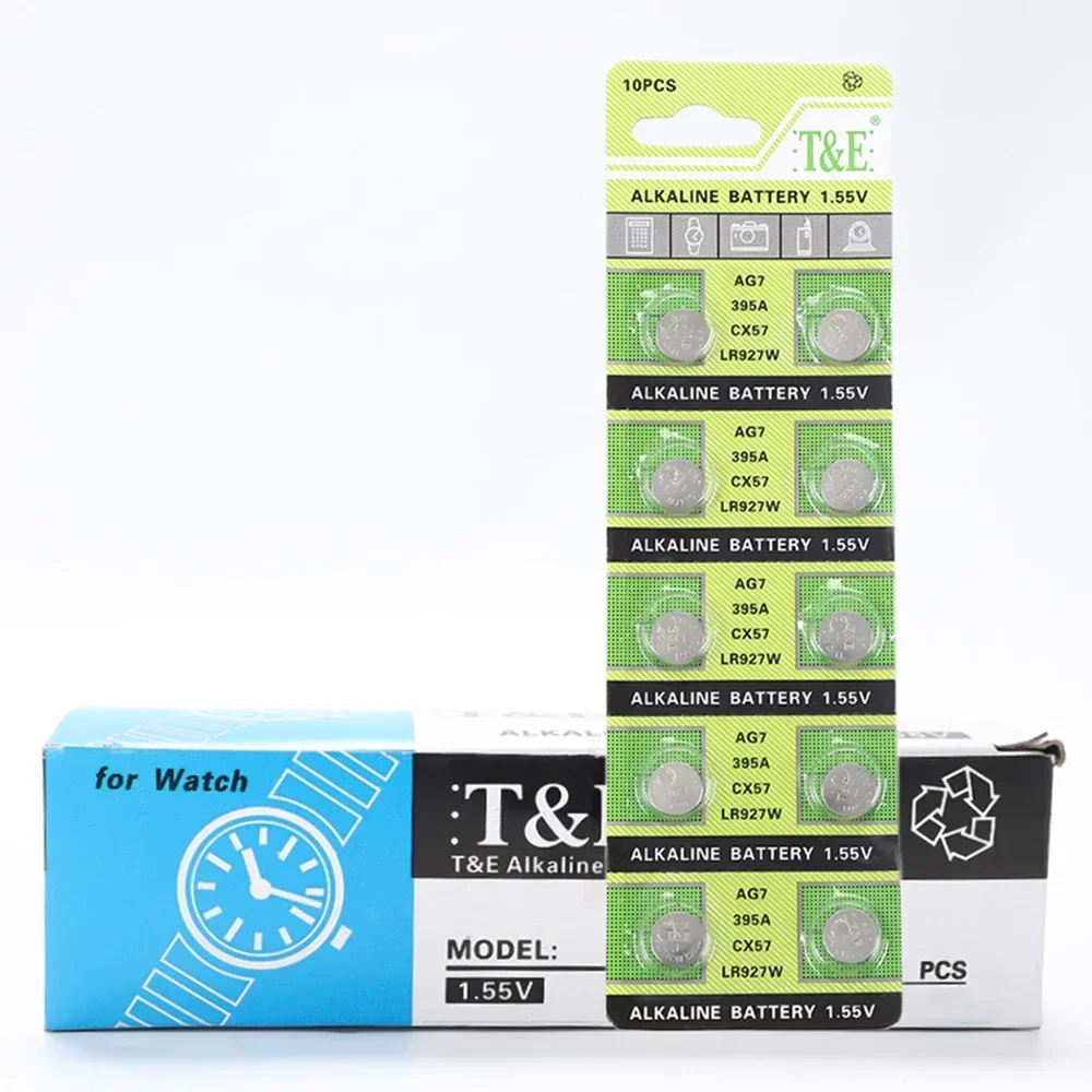 10 قطعة-50 قطعة 1.55 فولت AG7 LR927 LR57 SR927W 399 GR927 395A AG 7 بطارية زر بطاريات لمشاهدة اللعب خلية عن بعد عملة البطارية
