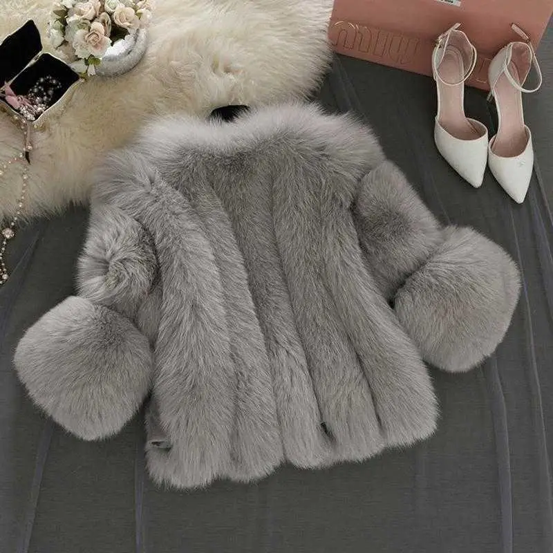 Fashion Artificial Fur Coat Women Girls Fluffy Faux Fur Short Thick Coats Jacket Furry Party Overcoat 2022 Winter Faux Fur Coat