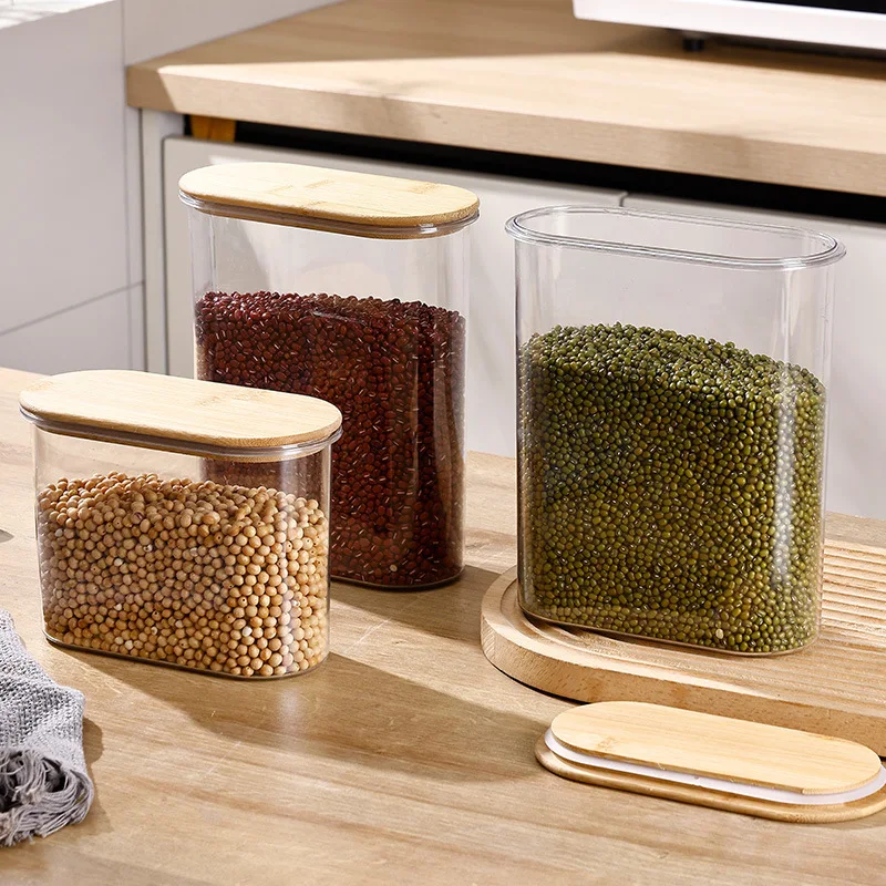 

sealed ood grade, kitchen grain box, storage grain coffee beans tank plastic bottle