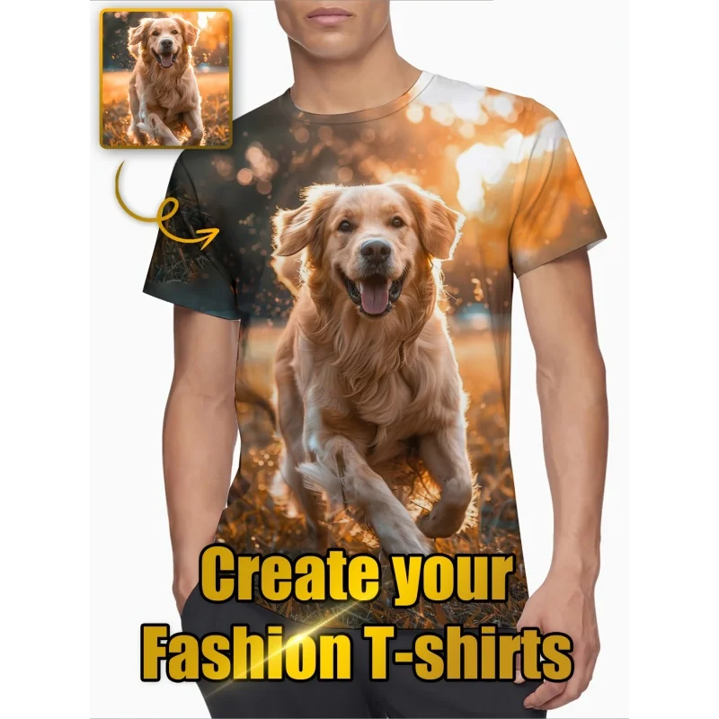 

New DIY Pattern T-Shirt For Men Women Personalized Custom 3D Print T Shirts Summer Casual Short Sleeve O-Neck Tops Street Tees