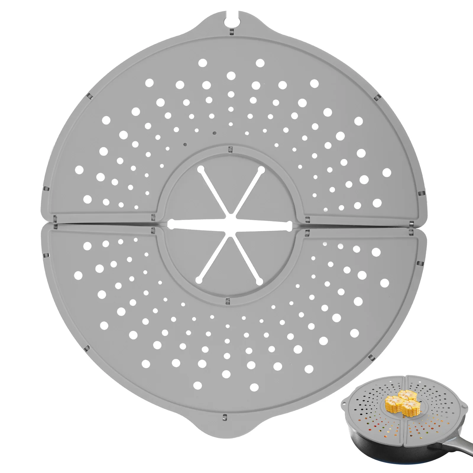 Splash Guard Foldable Oil Splash Cover Silicone Splatter Screen Multi-functional Oil Splatter Guard for 10/11/12 Inch Frying Pan