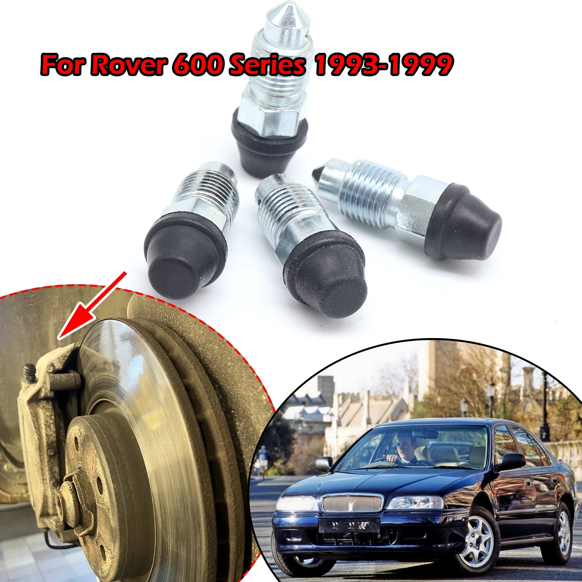 

Front Rear Bleeder Valves Rubber Dust Caps Caliper Bleed Nipple Screw Repair Kit Left Right For Rover 600 Series 1993 1994-1999